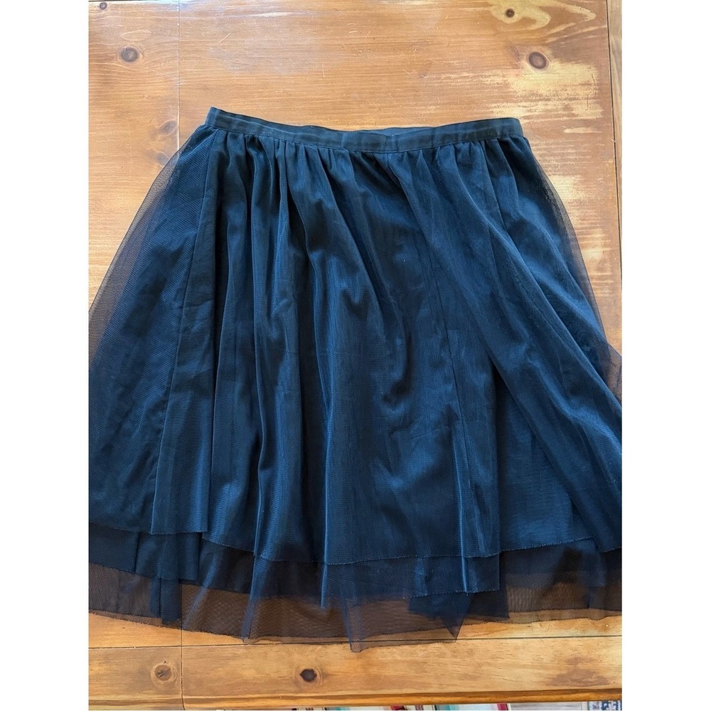Isaac Mizrahi Black Tulle Layered A-Line Skirt